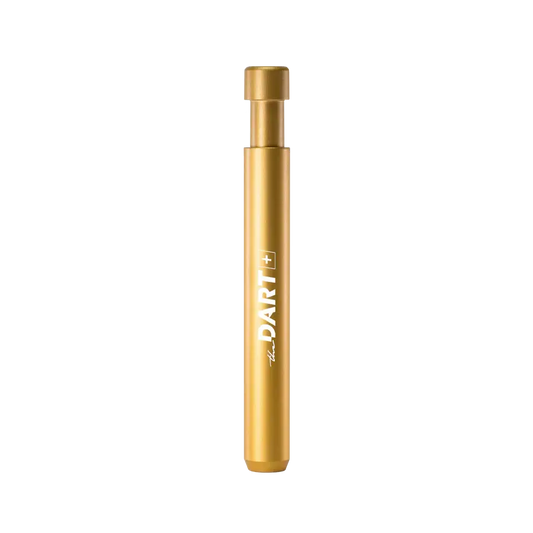 Gold THE DART PLUS pipe, precision-crafted, durable, ideal for home and on-the-go use.