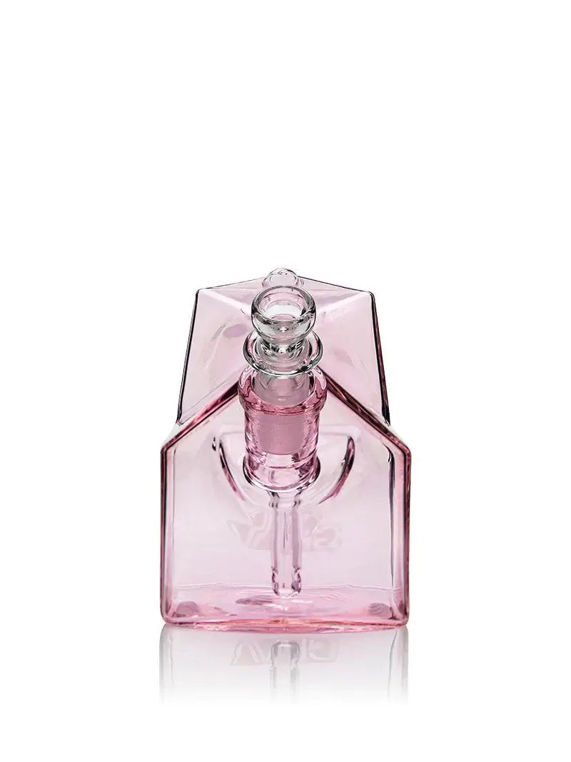 GRAV Milk Carton Bubbler in Rosa, a stylish pink water pipe with a unique carton design for smooth smoking experience.